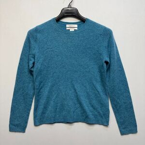 Ellen Tracy Women 100% Cashmere Sweater Size Medium Long Sleeve Blue D086 -25